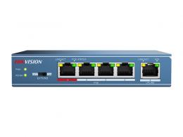 DS-3E0105P-E(B) switch 4 PoE porty 10/100Mbps + 1x uplink 10/100Mbps