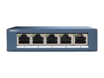 DS-3E0505-E switch 5 portů 1Gbps, kovový kryt