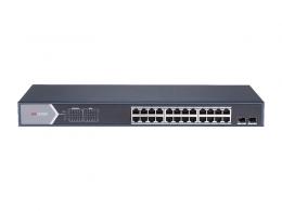 DS-3E1526P-E 26/24 PoE switch,1x uplink 1Gbps + 1x SFP, mng.