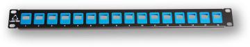 PP-104 16 EMPTY - modrá 19" patch panel 1U, pro 16 KJ