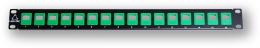 PP-104 16 EMPTY - zelená 19" patch panel 1U, pro 16 KJ