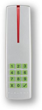 R915 - stříbrná čtečka karet  s kláves. INDOOR/OUTDOOR