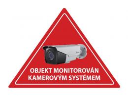 Samolepka CCTV výstražná červená samolepka CCTV, trojúhelník, venkovní