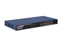 DS-3E1318P-EI 16/2 PoE switch, 16x PoE 10/100Mbps, 2x uplink 1Gbps Combo, management