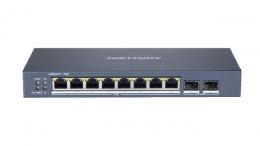 DS-3E1510P-EI 10/8 PoE switch, 8x PoE 1Gbps, 2x uplink 1Gbps SFP, management