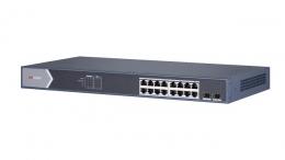 DS-3E1518P-EI 18/16 PoE switch, 16x PoE 1Gbps, 2x uplink 1Gbps SFP, management