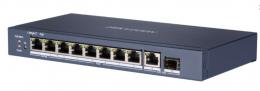DS-3E0510HP-E 10/8 PoE switch, 1x uplink 1Gbps + 1x SFP