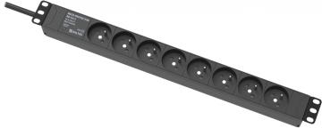 RACK-PROTECTOR-X8-1U-5 19" napájecí panel, 1U, 8 x 230 V, přepěťová ochrana