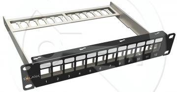SX12M-0-STP-BK-UNI-N-10 Solarix 10" modulární neosazený patch panel 12 portů 1U